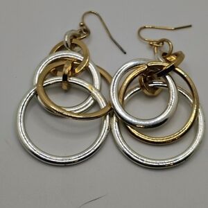 Elegant Gold and Silver Hoop Earrings